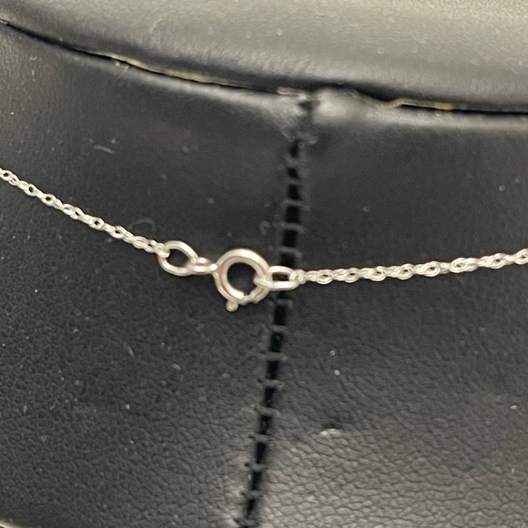 10K White Gold ASHI Heart Shape Diamond Necklace - Picture 3 of 10